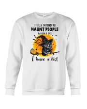 I Fully Intend To Haunted People Cat Halloween Crewneck Sweatshirt tile