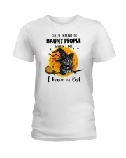 I Fully Intend To Haunted People Cat Halloween Ladies T-Shirt tile