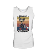 Sewing Because Murder Is Wrong Cat Unisex Tank tile