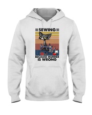 Sewing Because Murder Is Wrong Cat Hooded Sweatshirt tile