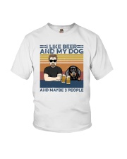 I Like Beer My Dog And Maybe 3 People Dachshund Youth T-Shirt tile
