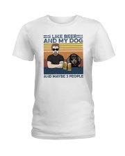 I Like Beer My Dog And Maybe 3 People Dachshund Ladies T-Shirt tile
