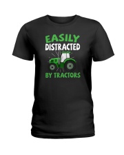 Easily Distracted By Tractors Ladies T-Shirt tile