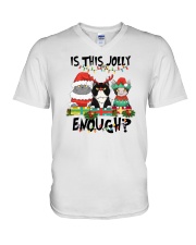 Is This Jolly Enough Cat V-Neck T-Shirt tile