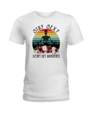 Stay Sexy Don't Ger Murdered Skeleton Ladies T-Shirt tile