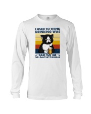 I Used To Think Drinking Cat Long Sleeve Tee tile