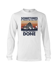 Somrimes It Take Me All Day To Get Nothing Done Cat Long Sleeve Tee tile