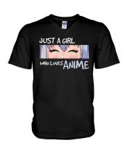 Just A Girl Who Loves Anime V-Neck T-Shirt tile