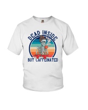 Dead Inside But Caffeinated Skull Coffee Youth T-Shirt tile