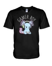 Gamer Boy Axolotl V-Neck T-Shirt tile