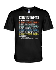 My Perfect Day Game V-Neck T-Shirt tile