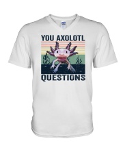 You Axolotl Questions V-Neck T-Shirt tile