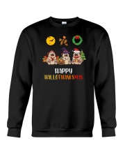 Happy Hallothanksmas Pug Crewneck Sweatshirt tile