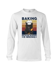 Baking Because Murder Is Wrong Cat Long Sleeve Tee tile