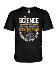 Science Because Figuring Stuff Out V-Neck T-Shirt tile