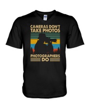 Cameras Don't Take Photos Photographers Do V-Neck T-Shirt tile