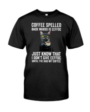 Coffee Spelled Back Wards Is Eeffoc Cat Classic T-Shirt front
