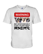 May Spontaneously Start Talking About Anime V-Neck T-Shirt tile