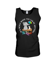 In A World Where You Can Be Anything Be Kind Elephant Unisex Tank tile