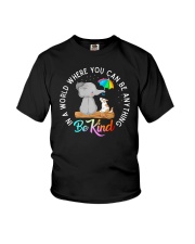 In A World Where You Can Be Anything Be Kind Elephant Youth T-Shirt tile