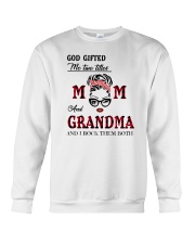 God Gifted Me Two Titles Mom And Grandma Crewneck Sweatshirt tile