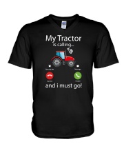 My Tractor Is Calling And I Must Go V-Neck T-Shirt tile