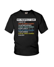 My Perfect Day Play Video Games Youth T-Shirt tile