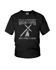 Not All Superheroes Wear Capes Mine Wore A Cross Youth T-Shirt tile