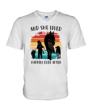 And She Lived Happily Ever After V-Neck T-Shirt tile