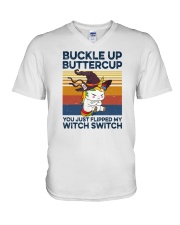 Buckle Up Buttercup Unicorn V-Neck T-Shirt tile