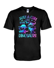 Just A Girl Who Loves Dinosaurs V-Neck T-Shirt tile
