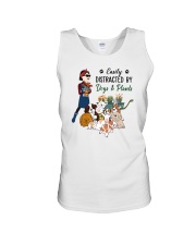 Easily Distracted By Dogs And Plants Unisex Tank tile