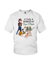 Easily Distracted By Dogs And Plants Youth T-Shirt tile