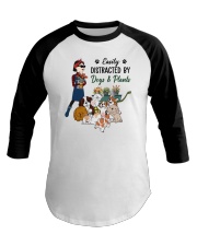 Easily Distracted By Dogs And Plants Baseball Tee tile