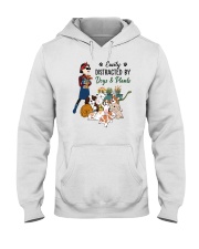 Easily Distracted By Dogs And Plants Hooded Sweatshirt tile
