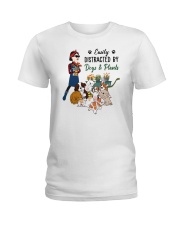 Easily Distracted By Dogs And Plants Ladies T-Shirt tile