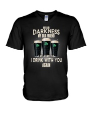Hello Darkness My Old Friend Beer V-Neck T-Shirt tile