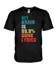 My Brain Is 99.9 Song Lyrics V-Neck T-Shirt tile