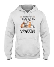 I Might Look Like I'm Listening To Cats Hooded Sweatshirt tile