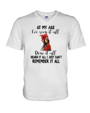 At My Age Chicken V-Neck T-Shirt tile