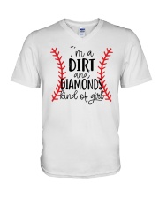 I'm A Dirt And Diamonds Kind Of Girl V-Neck T-Shirt tile
