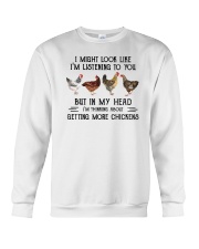 I Might Look Like I'm Listening To You Chickens Crewneck Sweatshirt tile