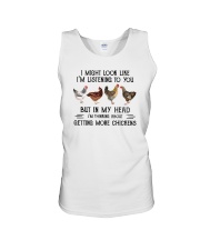 I Might Look Like I'm Listening To You Chickens Unisex Tank tile
