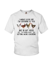 I Might Look Like I'm Listening To You Chickens Youth T-Shirt tile