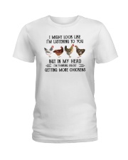 I Might Look Like I'm Listening To You Chickens Ladies T-Shirt tile