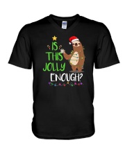Is This Jolly Enough Sloth V-Neck T-Shirt tile