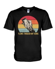 Flows Through My Veins V-Neck T-Shirt tile