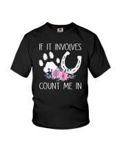 If It Involves Dogs And Horses Count Me In Youth T-Shirt tile