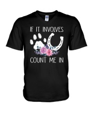 If It Involves Dogs And Horses Count Me In V-Neck T-Shirt tile