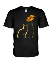 You Are My Sunshine Cat Sunflower V-Neck T-Shirt tile